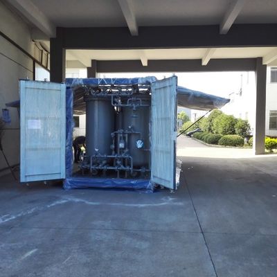 移動コンテナに設置された自動窒素ガス発電装置